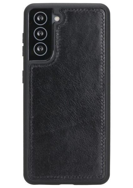 Samsung Galaxy S21 Plus Uyumlu Deri Cüzdanlı Kılıf Rst1 Siyah modelleri