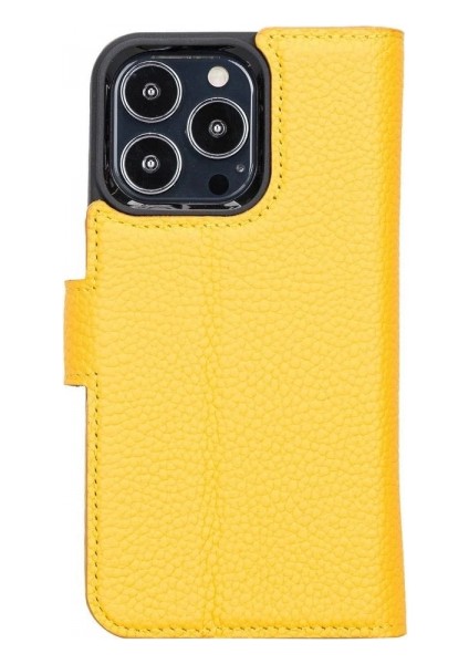Apple iPhone 13 Pro Uyumlu Deri Cüzdanlı Kılıf FL12 Sarı fırsatları