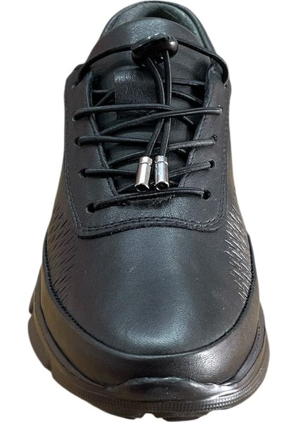 Fabbi 695 Kadın Hakiki Deri Lastikli Faylon Taban Kemik Çıkıntılı Günlük Casual Ayakkabı Siyah modelleri