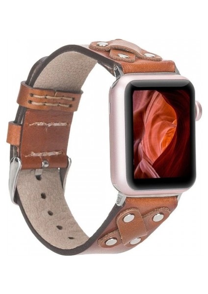 Apple Watch Uyumlu Deri Kordon Cross 42-44-45MM St RST2E