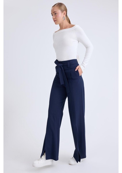 Yüksek Bel Beli Kemerli Pantolon modelleri