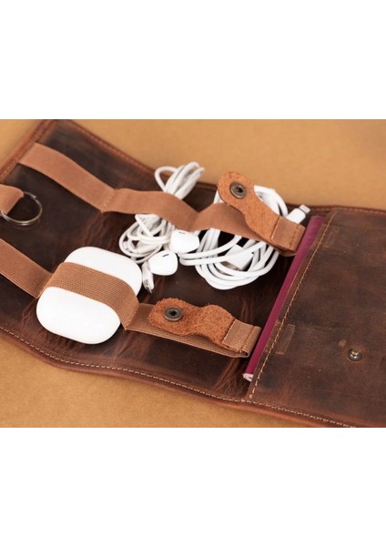 Deri Kablo Aksesuar Taşıma Çantası G2 Antik Kahve fiyatları