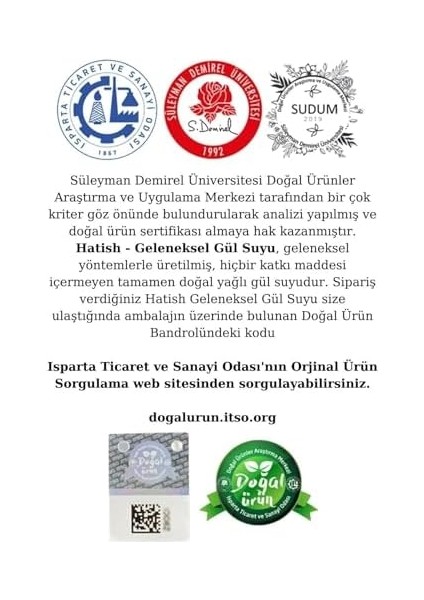 Hatish Geleneksel Ekstra Yağlı Gül Suyu (100 Ml) fiyatları