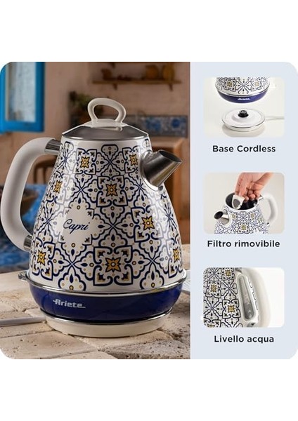 Elektrikli Su Isıtıcı 1,7 Litre Kettle 2869/0C - Paslanmaz Çelik Gövde, Handmade, 2000 Watt, Otomatik Kapanma, 360° Kablosuz Taban modelleri