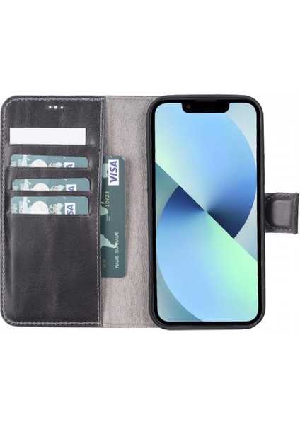 Apple iPhone 12 Pro Uyumlu Deri Cüzdanlı Kılıf VS4EF Gri fiyatları