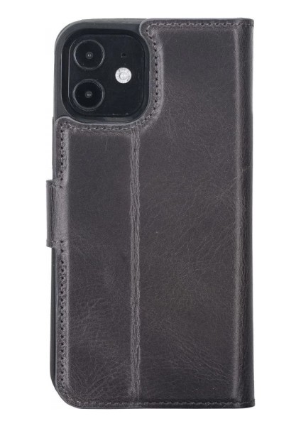 Apple iPhone 12 Pro Uyumlu Deri Cüzdanlı Kılıf VS4EF Gri fırsatları