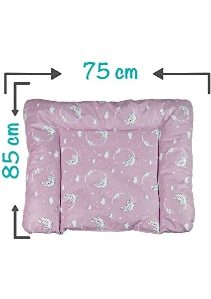Baby&apos;ness Elyaf Dolgulu Pvc Alt Değiştirme Minderi, Sıvı Geçirmez, Leke Tutmaz, Aydede Desenli, Pembe, 75X85CM modelleri