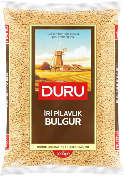 Duru Iri Pilavlık Bulgur 2000G – Doğal Taş Değirmende Üretilmiş, Lif ve Protein Kaynağı, Dolma ve Pilavlar Için Ideal fiyatları