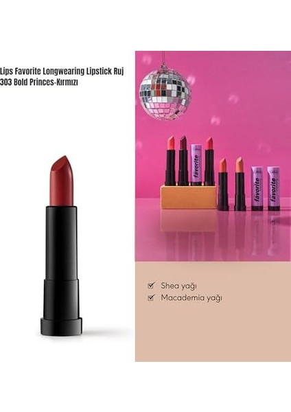 Callista Lips Favorite Longwearing Lipstick Kalıcı Ruj 303 Bold Princess, Kırmızı modelleri