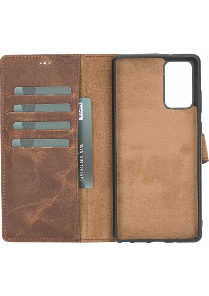 Samsung Galaxy Note 20 Uyumlu Deri Cüzdanlı Kılıf G2 Kahve fiyatları