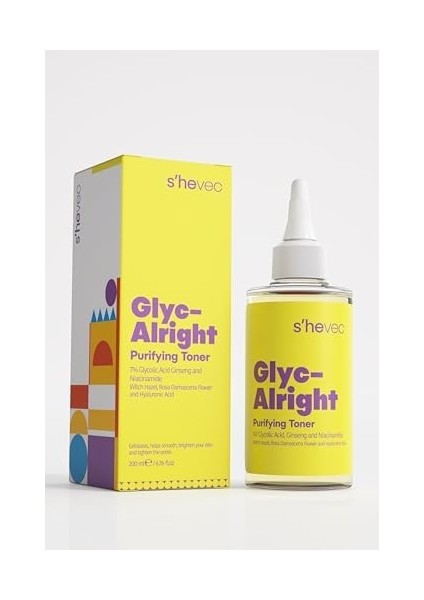 She Vec Glyc Alrıght Gözenek Sıkılaştırıcı Aydınlatıcı Etkili Glikolik Asit, Ginseng & Niacinamide Tonik fiyatları