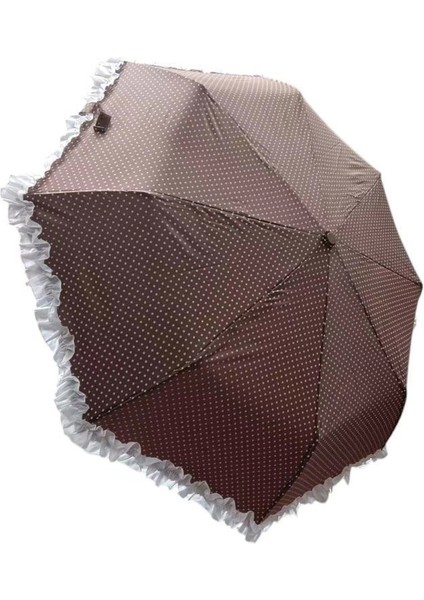 TK-3665 Katlanır Otomatik Şemsiye 8 Telli Desenli Fırfırlı modelleri