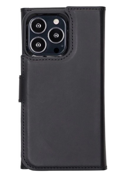 Apple iPhone 13 Pro Uyumlu Deri Cüzdanlı Kılıf Santa G1 Siyah fırsatları