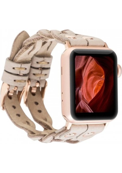 Apple Watch Uyumlu Deri Kordon York Double Tour Erc3