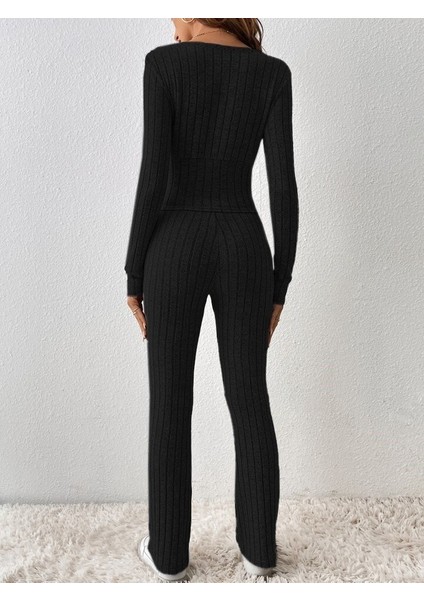 Kadın Uzun Kollu Şardonlu Kaşkorse Ikili Takım fiyatları