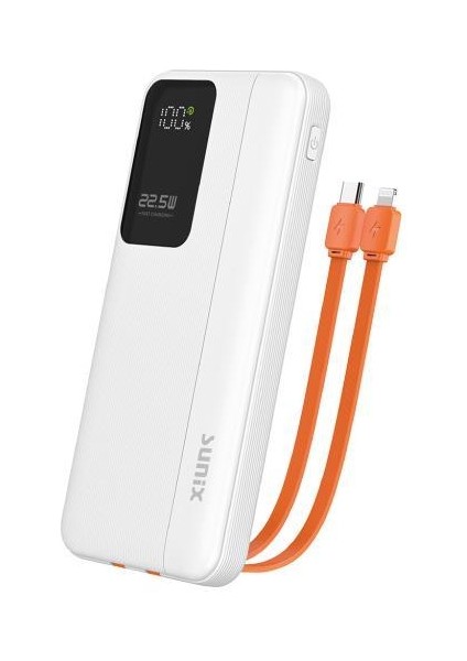 10.000 Mah 22.5W Süper Hızlı Kendinden Kablolu Powerbank Beyaz PB-145 fiyatları