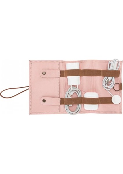 Deri Kablo Aksesuar Taşıma Çantası Nu2 Pembe indirimleri
