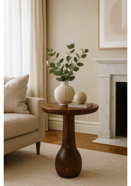 Meşe Renk Masif Ahşap Mantar Sehpa – Tekli Dekoratif Yan Sehpa fiyatları