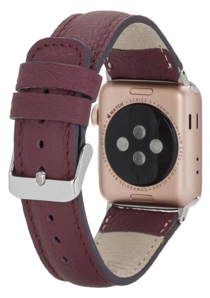 Apple Watch Uyumlu Deri Kordon 42-44-45MM Fl6 Bordo fiyatları