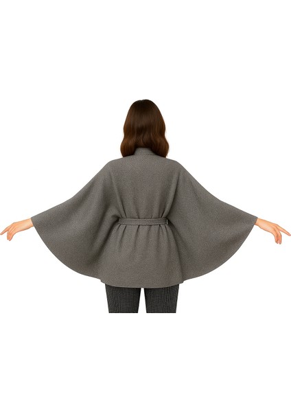 Özel Dikim Oversize Cape Panço Simli İnce Yünlü Pelerin Model Şık Kadın Dış Giyim fiyatları
