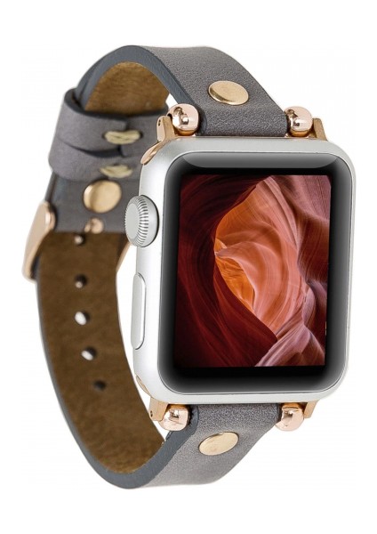 Apple Watch Uyumlu Deri Kordon 38-40-41MM Gt Rst9 Gri indirimleri