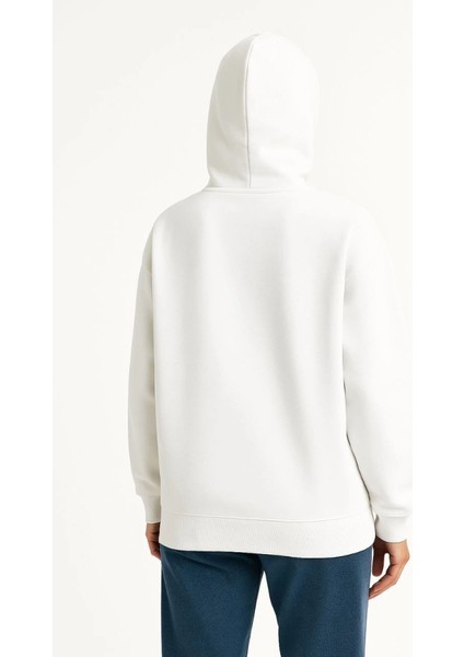 Samuray Ninja Çift Kapşonlu Zıp Fermuarlı Kanguru Çepli Hoodie Maske Detaylı Swetshirt - Beyaz modelleri