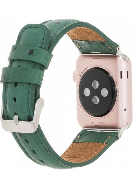 Apple Watch Uyumlu Deri Kordon 42-44-45MM De6 Yeşil fiyatları