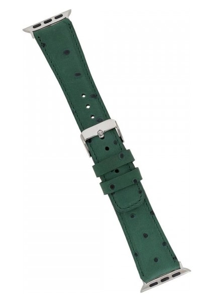 Apple Watch Uyumlu Deri Kordon 42-44-45MM De6 Yeşil modelleri