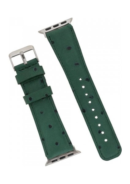 Apple Watch Uyumlu Deri Kordon 42-44-45MM De6 Yeşil fırsatları