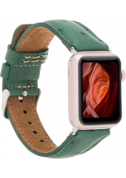 Apple Watch Uyumlu Deri Kordon 42-44-45MM De6 Yeşil indirimleri