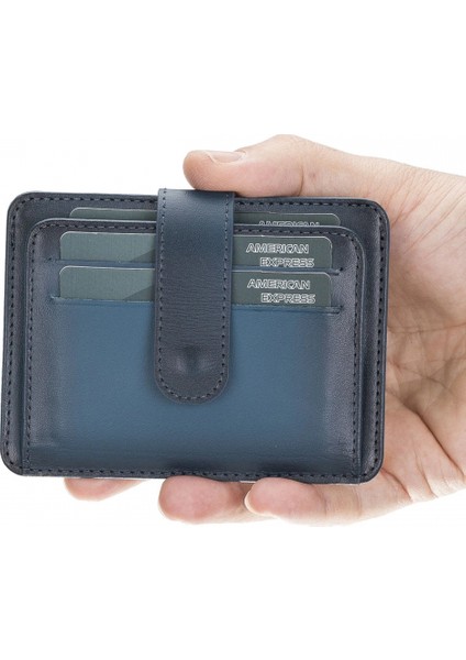 Çok Bölmeli Slim Deri Kartlık BLW019 BRN4EF Mavi