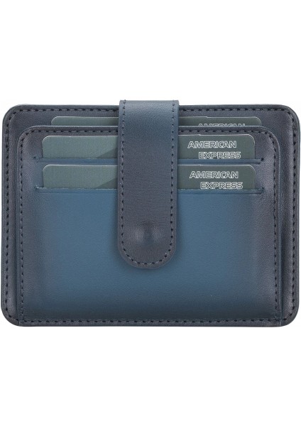 Çok Bölmeli Slim Deri Kartlık BLW019 BRN4EF Mavi fiyatları