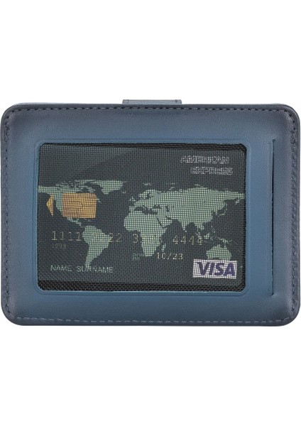 Çok Bölmeli Slim Deri Kartlık BLW019 BRN4EF Mavi modelleri