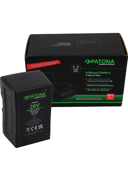 Premium 1291 V-Mount 26V 302WH Kamera ve LED Işık Bataryası