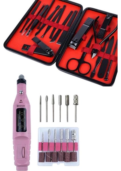 Bfs Elektrikli Manikür Pedikür Seti Ikili Set 17 Parça Tırnak Bakımı Nasır Temizleme Tırnak Şekillendirme modelleri