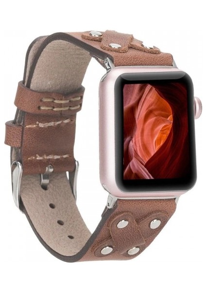 Apple Watch Uyumlu Deri Kordon Cross 42-44-45MM St TN02