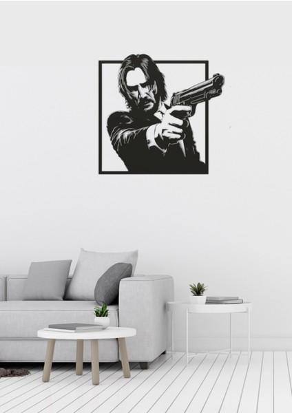John Wick Figürlü Dekoratif Metal Tablo