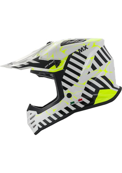 - FS-618 Alert Cross Kask - Parlak Beyaz Sarı - Xlarge Beden