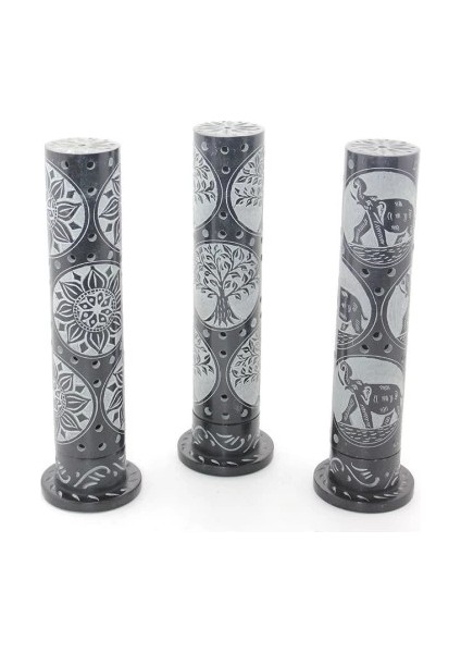 Obsidian Taşı Işlemeli Kule Tütsülük Model 2