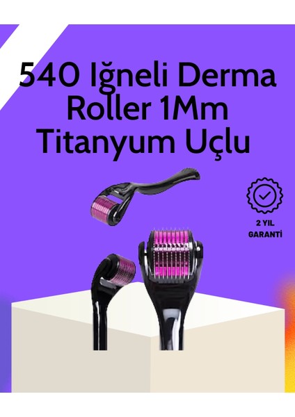 Bfs Evde Güvenli Kullanım Için Titanyum Derma Roller – Siyah Saplı