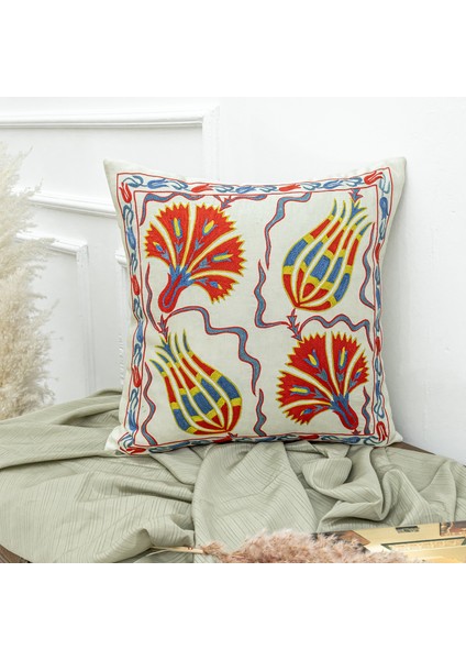 Aras Lale Desenli Ipek Kırlent 50X50 cm fiyatları