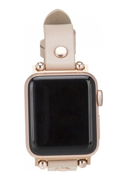 Apple Watch Uyumlu Deri Kordon 42-44-45MM Rt Erc3 Bej modelleri