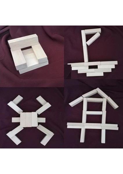 Büyük Boy Doğal Ahşap Denge Oyunu Kule Oyunu 54 Parça Ahşap Yapı Blokları Cenga