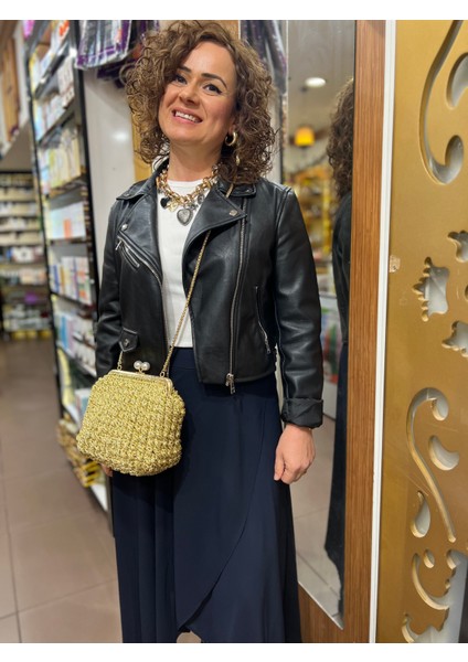 Elörgüsü Burslu Gold Çanta
