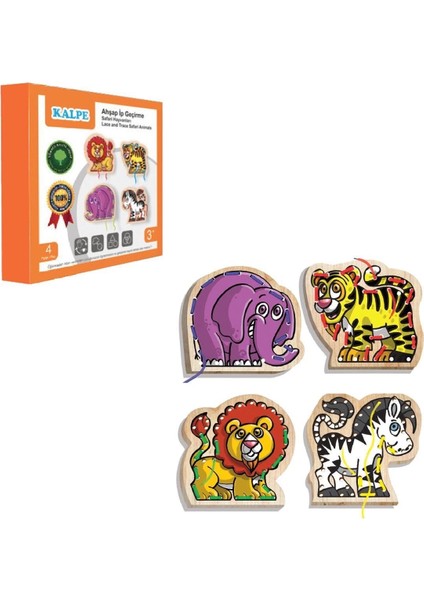 KAL-1019-1020 Chiva, Ahşap Ip Geçirme- Safari Hayvanlar modelleri