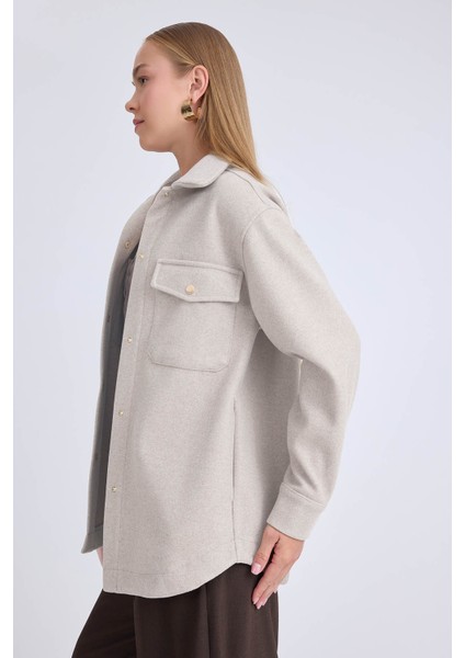 Düşük Omuz Cepli Kaşe Ceket fiyatları