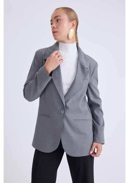 Önden Tek Düğme Kapamalı Blazer Ceket fiyatları
