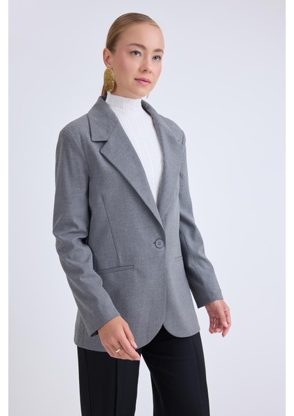 Önden Tek Düğme Kapamalı Blazer Ceket fırsatları