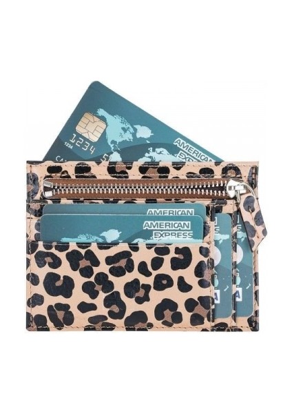 Zip Deri Fermuarlı Kartlık Zpch Leo-Ne Leopar