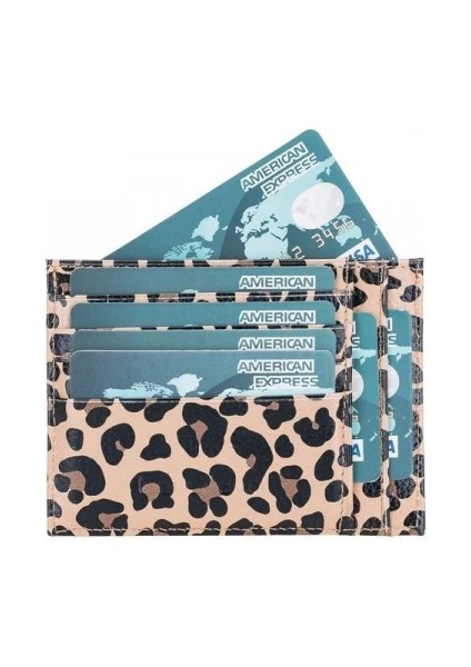 Zip Deri Fermuarlı Kartlık Zpch Leo-Ne Leopar fırsatları